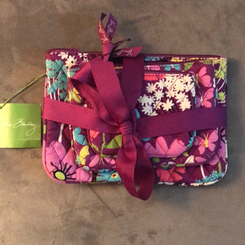 Vera Bradley Cosmetic Trio in Flutterby